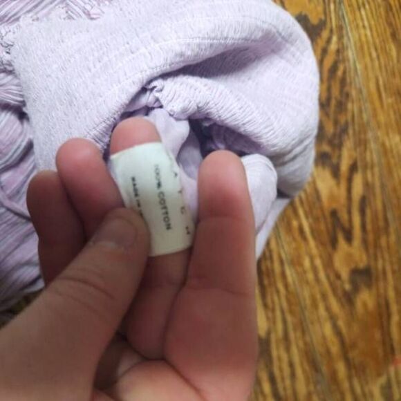 Hatch Maternity Jumpsuit JOJO Purple Stripe Smocked Tie Shoulder SZ 3 (L 10/12) - Picture 4 of 5